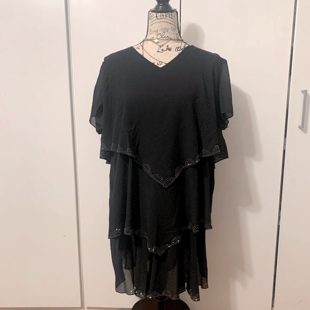 Helabes three pointed tiers dress with beading